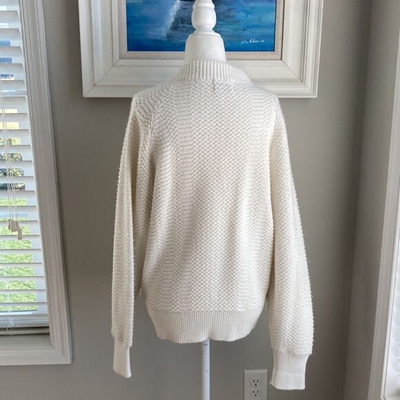 Vintage Orlon Campus Cream Cardigan Knit Pocket Sweater - Picture 6 of 15